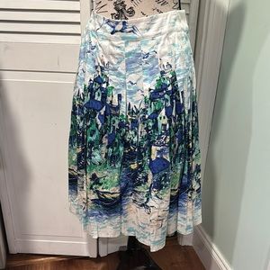 Talbots size 10 cotton/ poly skirt with Italian Motiff , regular length